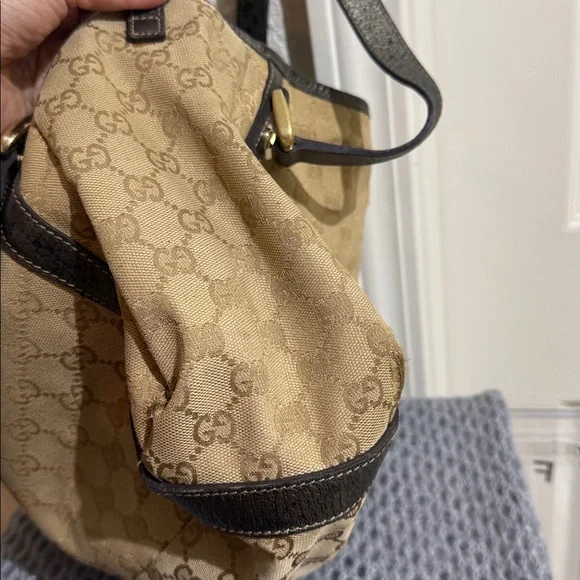 Gucci Beige and Dark Brown Shoulder Bag